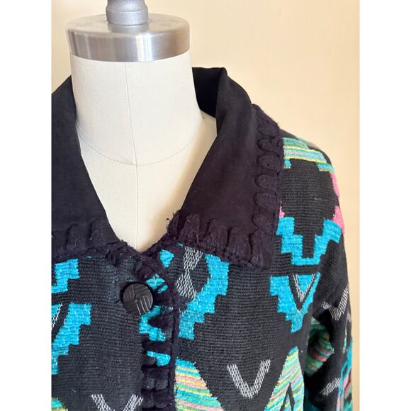 Cedar Canyon Southwestern Aztec Jacket Women’s Small Cotton Boho Vintage - Picture 4 of 6